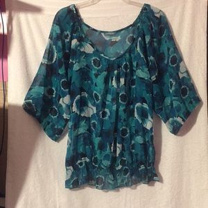 Charlotte Russe teal floral blouse